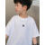 迪士尼（Disney）男童短袖t恤2024夏装新款宝宝洋气半袖中大童宽松儿童上衣薄款 黑色开心 宽松版 110 建议身高100-110