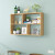 家家爱墙上实木置物架壁挂式书架墙面储物创意架子 柚木色实木免漆板 二层长80高60深20厘米