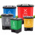兰诗（LAUTEE）HX-20 脚踏分类垃圾桶  物业办公室带盖单格垃圾桶 20L绿色-厨余垃圾