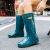 新款时尚外穿高筒雨靴女款成人加绒保暖中筒水鞋厨房防滑防水雨鞋 JX915高筒蓝色 标准码 39