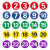 百舸 磁性数字号码牌机器机台序号设备编号重复使用橡胶软磁圆牌15*15cm红底白字（1-10）