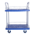拓麦升 塑料双层平板小推车 蓝色带护栏 承重350公斤 90×60cm