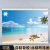 大海装饰挂画海报风景贝壳沙滩漂流瓶椰树蓝天白云海鸥壁画墙贴图 丝绢布配实木挂轴（送安装包） 42×30厘米大海 1013