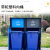 企桥 大容量分类垃圾桶垃圾房升带挡板小区物业定点投放果皮箱 二分类垃圾箱141*78*160cm