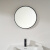 浴尚雅浴尚雅 浴室镜黑色圆镜 高清浴室镜化妆镜铝合金不生锈浴室镜子 黑色直径40