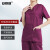 安赛瑞 分体洗手衣套装 医生护士工作服 短袖刷手衣 紫色女款 XL 3F00328