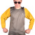 锐麻       牛皮电焊套袖焊工隔热护袖劳保防护袖套防阻燃袖子 黄色 袖口纽扣套袖 