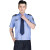 君御 保安服短袖衬衣保安制服夏装套装衣服物业夏季工作服 蓝色短袖(含配件) 175/XL