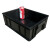 冰禹 BYlj-152 防静电黑色周转箱 塑料加厚收纳箱零件盒 3号带盖350*265*125
