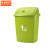 京洲实邦 塑料大垃圾桶大号学校厨房办公室大容量商用无盖带盖 40L绿色有盖