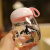 蒂乐森日本进口大肚玻璃杯水杯小巧便携迷你可爱女生超萌网红豆浆杯家用 300ml 送粉色+杯套+贴纸+