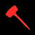 江波 扇形插地杆插地牌 大牌面园艺标签植物标识牌 大号（100个装）红色	
