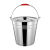 京木郎 加厚不锈钢水桶 手提式大容量不带盖桶铁桶加厚提水桶便携户外提水桶 特厚带盖28cm-8L