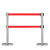 安路冠 双层不锈钢 五米线隔离带栏杆安全围栏警戒线银行排队护栏90×35×7.6 伸缩5米双层/金色