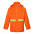 赫思迪格 环卫雨衣套装 分体双层安全警示单反光条路政园林 橙色L HGJ-1447