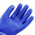 耐油耐酸碱工业劳保手套橡胶杀鱼加厚耐用防腐蚀化工耐磨胶皮防水 蓝色浸塑磨砂（10双） XL