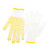 冰禹 BY-720 劳保手套加厚耐磨 （24双）涂胶手套防滑点塑手套 工地工作防护手套滴塑棉线手套 黄色 24双