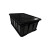 黑色周转箱eu塑料长方形盒子带盖分隔收纳电子胶框定制箱子 400*300*148不含盖子盖子另买