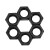 冰禹 BY-506 8级螺母 黑色六角高强度螺母 GB6170 A型 碳钢螺帽 M6(1000个/包)