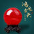 誉尚荣高端红色水晶球摆件 红水晶球摆件 居家客厅摆件 桔岳直径6CM(底座)