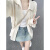 LPOX法式衬衫外套女夏设计感小众薄款亚麻衬衣开衫肌理感上衣 白色 L [体重穿105-115斤]