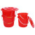 久洁Jojell塑料桶红色手提洗车水桶加厚带盖通用提桶储水清洁大桶约7.6升