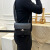 酷奇袋鼠X&BV男士斜挎包新款时尚男包编织小号翻盖邮差包休闲单肩包男 黑色