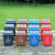 益美得 上海分类垃圾桶大号摇盖干湿垃圾分离垃圾箱果皮桶 20L黑色（干垃圾）