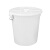 屹选工品大水桶 圆形塑料桶大号酒店厨房工业储水桶环卫物业大容量垃圾桶 加厚带盖白色-65L 
