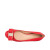 FERRAGAMO 菲拉格慕女鞋 女士VARINA粗跟平底鞋牛皮正装皮鞋单鞋 红色01N554 0692153 5