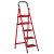 冰禹 BY-7525 红色梯子折叠梯 多功能梯子加厚人字梯 便携多用储物梯子 三步梯110cm