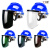 配安全帽式支架面屏面罩防护冲击头戴式焊帽电焊工专用烧氩弧焊接 【白】安全帽+支架+绿屏