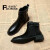 朴尼斯 Pounise 简约优雅时尚百搭粗跟短靴女皮靴 PHX-0311-18 黑色 37 