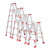 穆运 铝合金人字梯加厚折叠梯子双侧梯工程梯 装修脚架梯2米高红加厚加固款