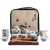 日本进口品质旅行茶具功夫小套装家用陶瓷盖碗杯整套户外便携式收 14头骏马奔腾+红色旅行包