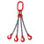 万尊 链条索具2吨0.5米4腿羊角钩锰钢链条吊钩吊具