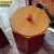 京洲实邦 黑胡桃色8L 复古创意木质带盖仿古垃圾桶JZSB-9029