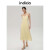 indicia标记吊带裙23年夏季新款商场同款醋酸吊带慵懒风长裙连衣裙 黄色 S