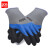 者也（ZYE）双层透气劳保手套 耐磨防滑挂胶发泡手套 蓝黑色24双