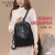 高巴度（GORBADO）双肩包女2024新款韩版潮百搭牛皮休闲时尚软皮旅行包背包 黑色