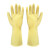 阿力牛 AST-007 工业乳胶手套耐酸碱 纯天然乳胶手套加厚耐磨工业劳保手套 黄色乳胶手套 小号