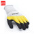 者也（ZYE）双层透气劳保手套 耐磨防滑挂胶发泡手套 黄黑色24双