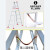 XIEXINWOL 工业铝合金梯，铝合金人字梯  单价/P 加厚铝合金人字梯4M