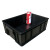 冰禹 BYlj-152 防静电黑色周转箱 塑料加厚收纳箱零件盒 3号带盖350*265*125