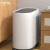 中环力安 轻奢客厅厨房夹缝圾垃圾桶带盖小窄筒 15L双桶白