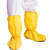 沁度防化鞋套防耐酸碱化学品 防滑防水PVC靴套危化品车间液体防护 黄色10双 均码