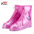 普舍（PUTSCHE）PVC雨鞋套 防雨防汛带拉链加厚底防滑雨靴套 粉色 35码 