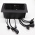 亿普诺多媒体办公桌面插座 隐藏嵌入式会议线盒定制USB充电多功能信息盒 CZ-3黑色直边