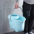 简约家居塑料平板地拖桶客厅卫生间清洁桶单桶拧干老式手压地拖桶 蓝色