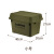 百金顿 储物箱 加厚塑料箱带盖周转箱收纳盒整理箱 小号军绿色高盖400*300*270mm